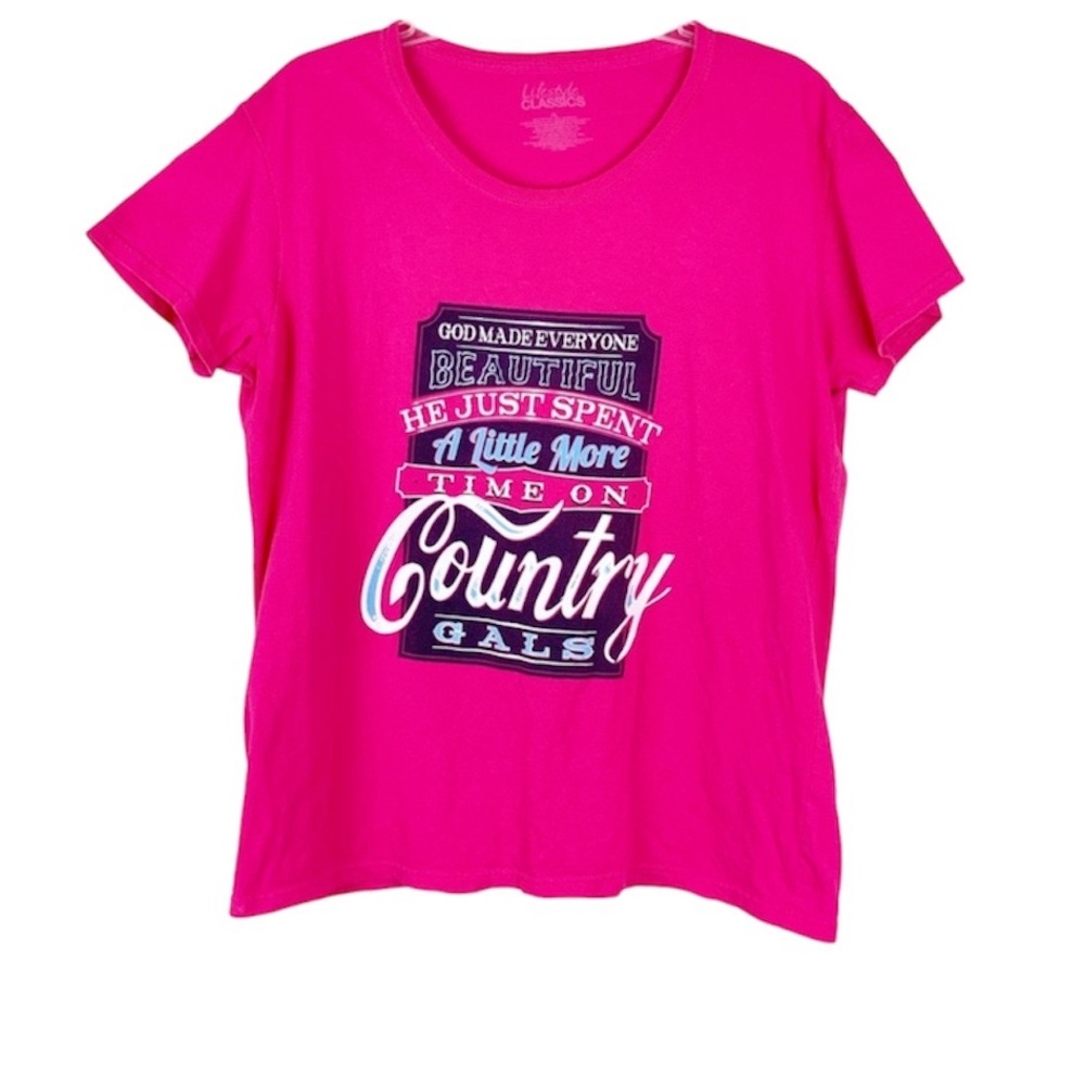 God Made Country Gals cotton tshirt XL western girly